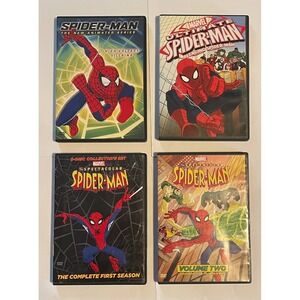 Lot of 5 Spider-Man Animated DVD's! Look At Pictures for Exact Titles!
